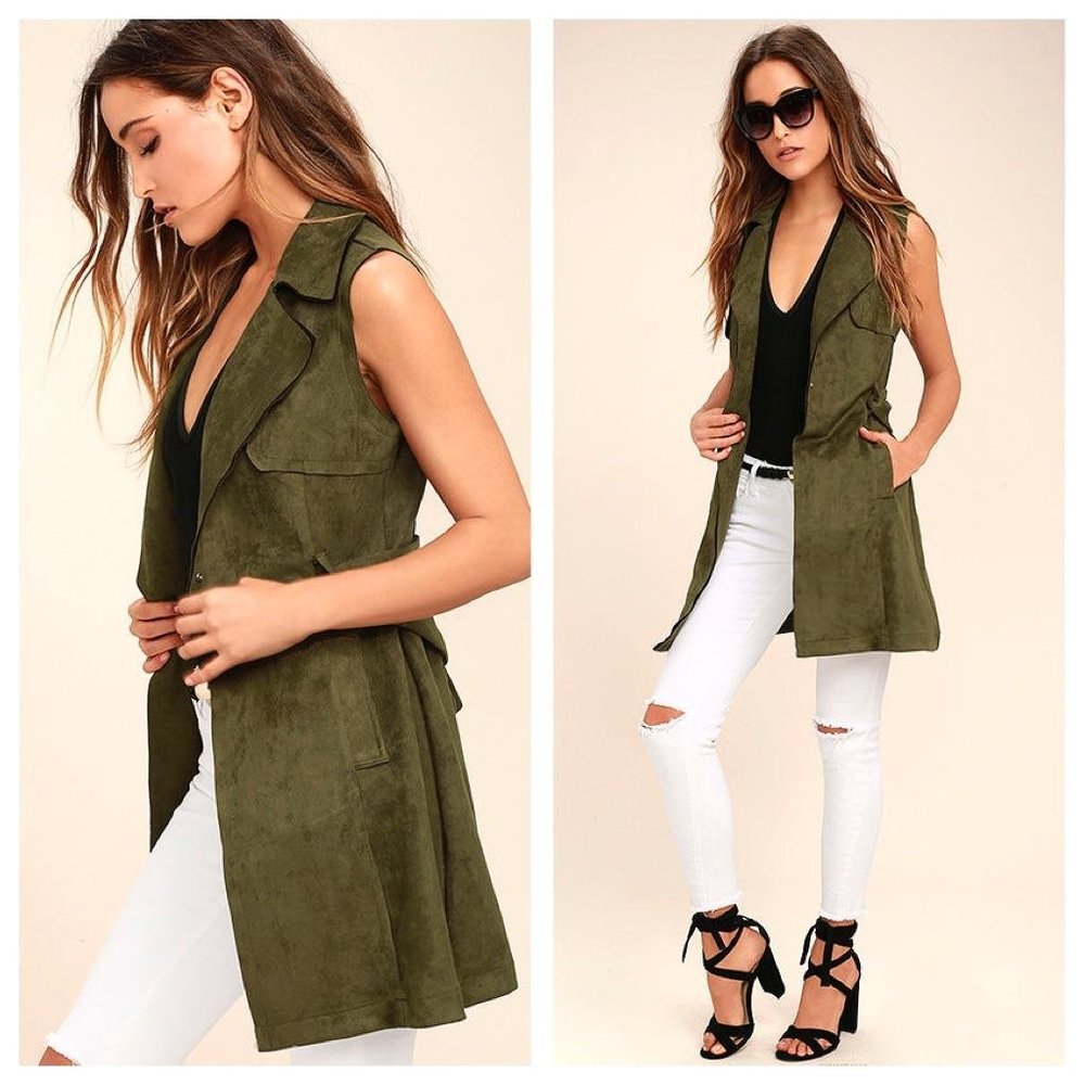 Lulu's Geneva Suede Belted Vest CSK